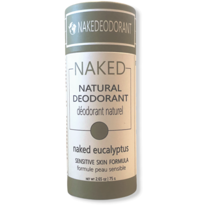 Naked Eucalyptus Natural Deodorant for Women and Men with Magnesium by NakeDeodorant - Vegan, Push up Biodegradable Eco-Friendly Tube - Made in Canada