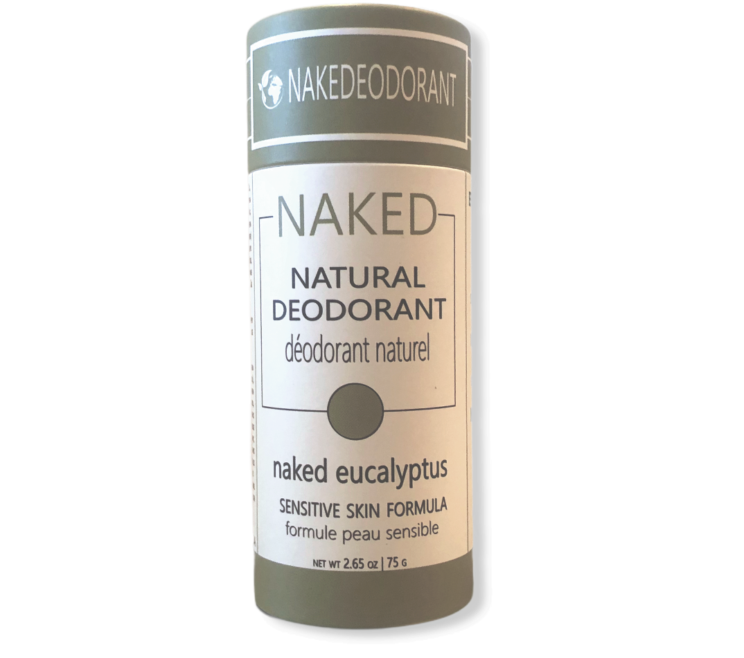Naked Eucalyptus Natural Deodorant for Women and Men with Magnesium by NakeDeodorant - Vegan, Push up Biodegradable Eco-Friendly Tube - Made in Canada