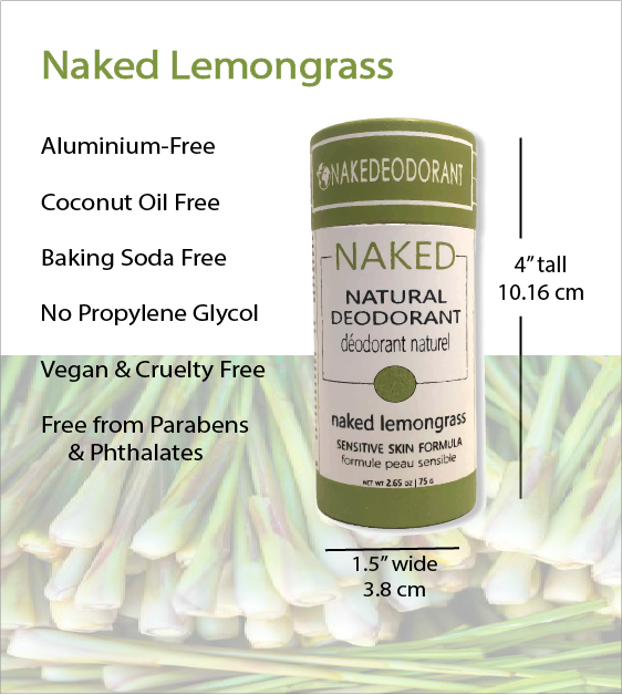 Naked Lemongrass - Natural Deodorant for Women and Men by NakeDeodorant - Aluminum-Free |with Magnesium - Vegan, Cruelty Free - Aluminum-Free, No Para - Image 2